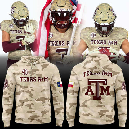 The special “Honor & Support” uniform will be used on the field by the Texas A&M football team Hoodie