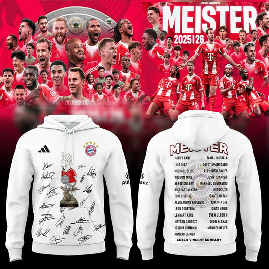 FC Bayern München DEUTSCHER MEISTER 2026 Hoodie V3