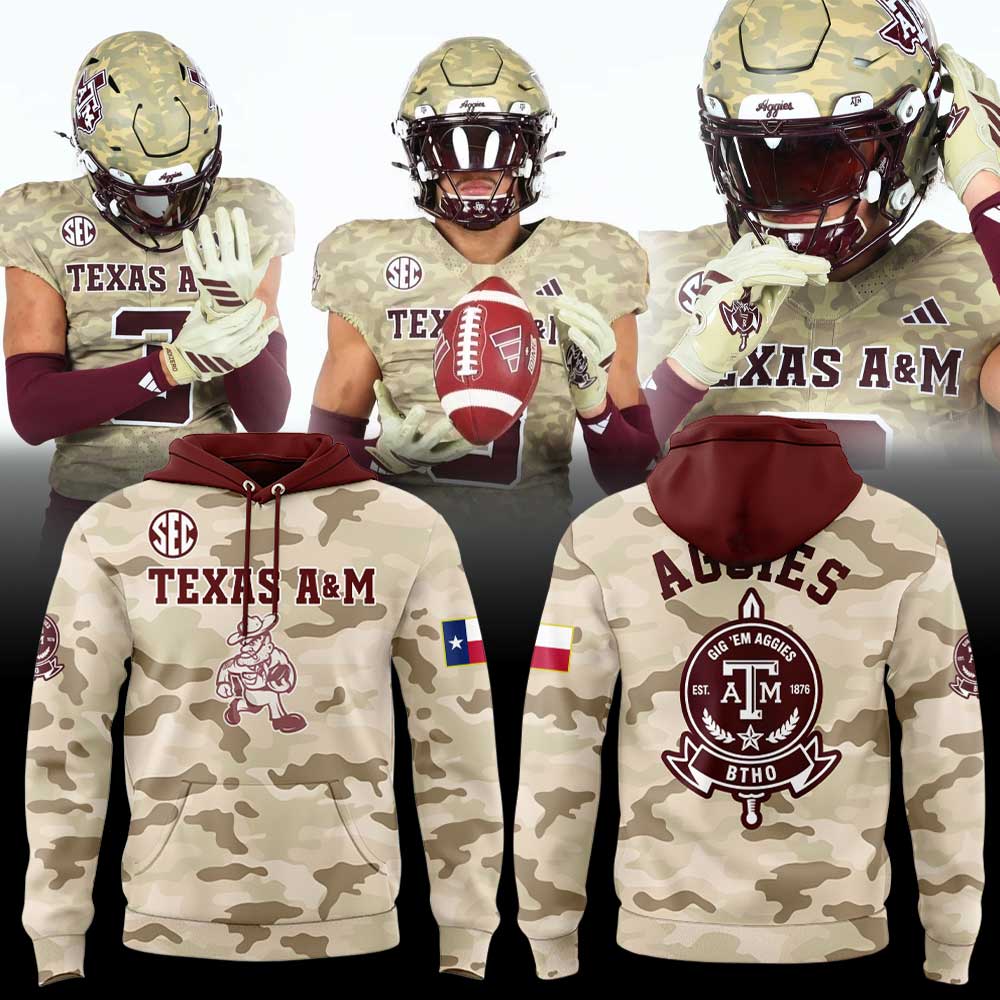 The special “Honor & Support” uniform will be used on the field by the Texas A&M football team Hoodie