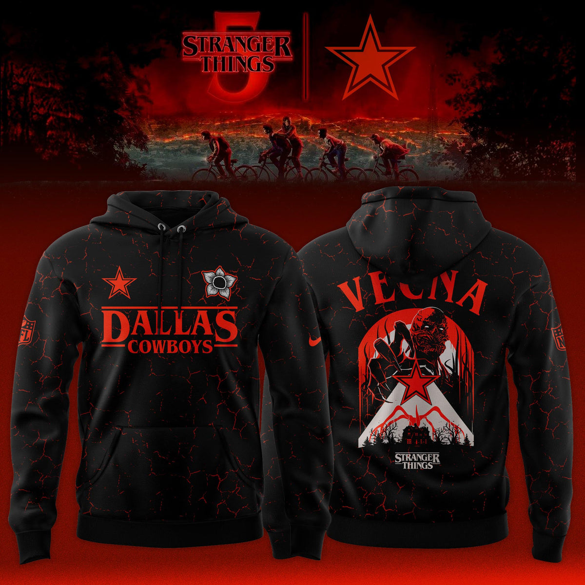 [Special Deal Black Friday] All NFL Teams x Stranger Things Limited Hoodie
