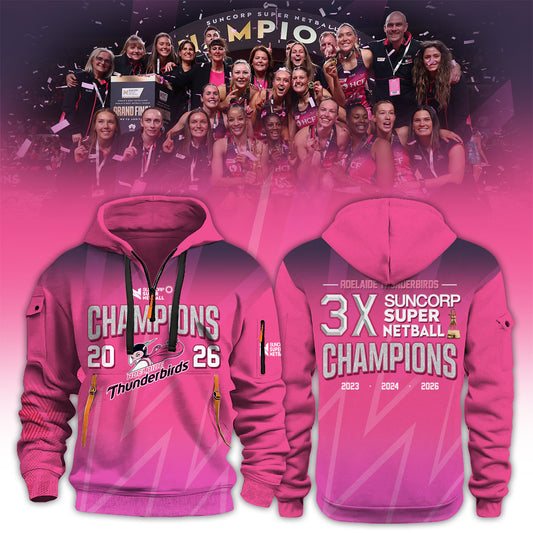 Adelaide Thunderbirds 2026 Champions Women’s New Hoodie For Fans