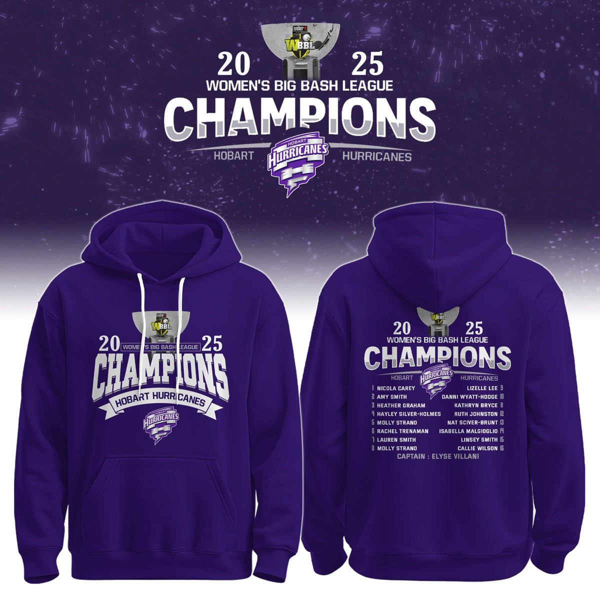Hobart WBBL Champions 2025/26 Hoodie Limited Edition + Selling Out Fast