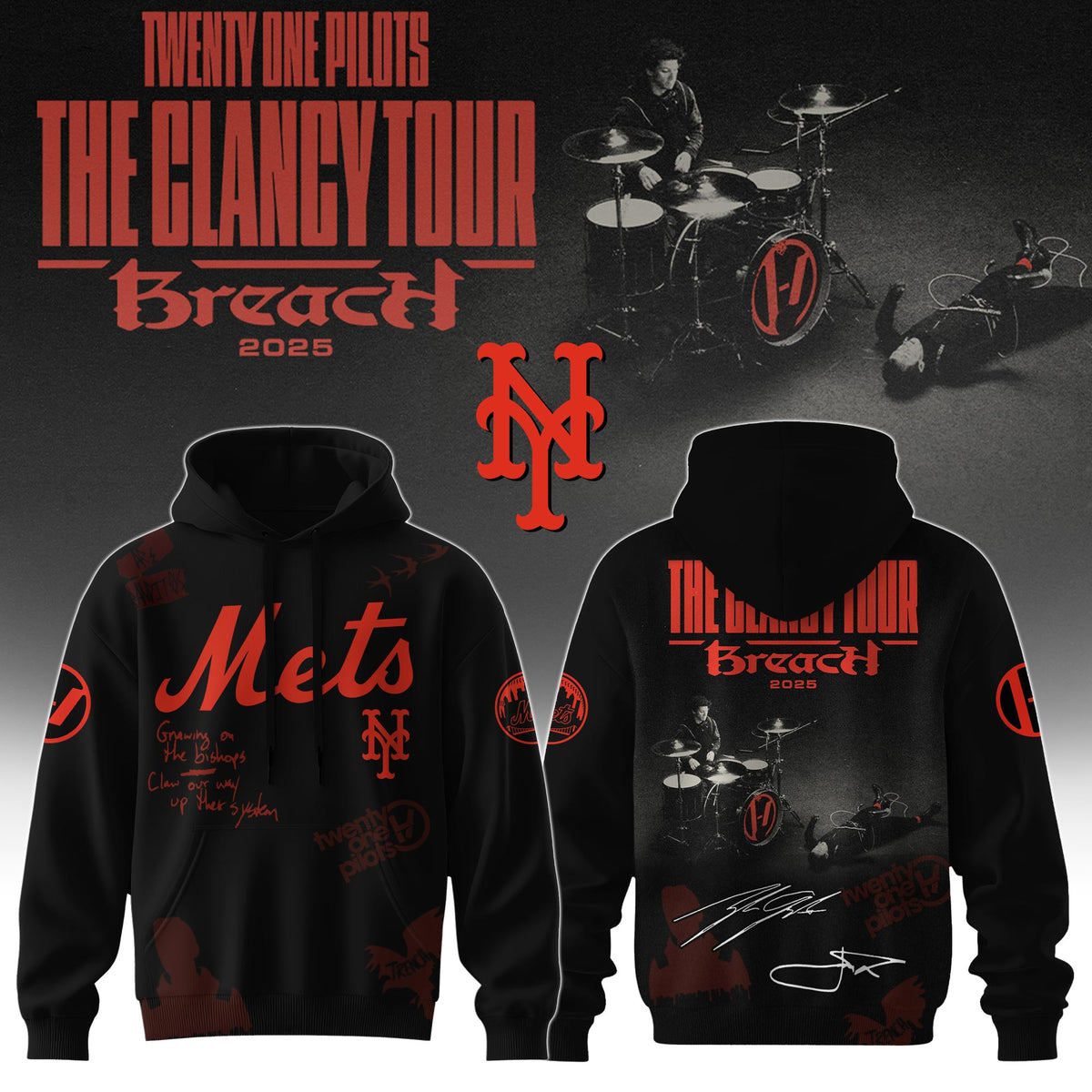 NYM x Twenty One Pilots The Glancy Tour 2025 Hoodie Limited Edition