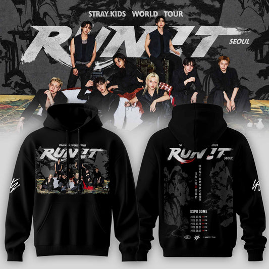 STRAY KIDS – RUN IT WORLD TOUR 2026 Hoodie