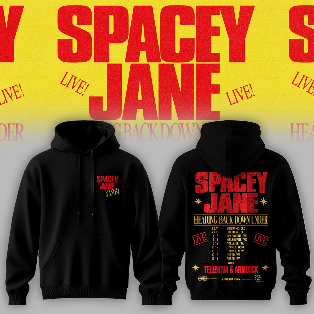 Spacey Jane – Heading Back Down Under Australian Tour Limited Hoodie