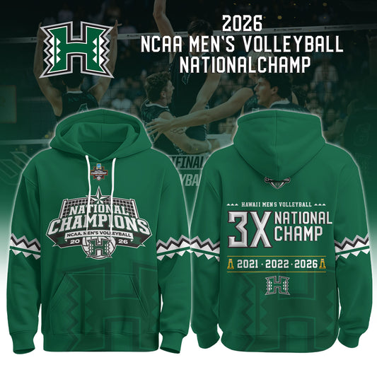 Hawaii Rainbow Warriors Volleyball Men’s NCAA CHAMPIONS 2026 Hoodie