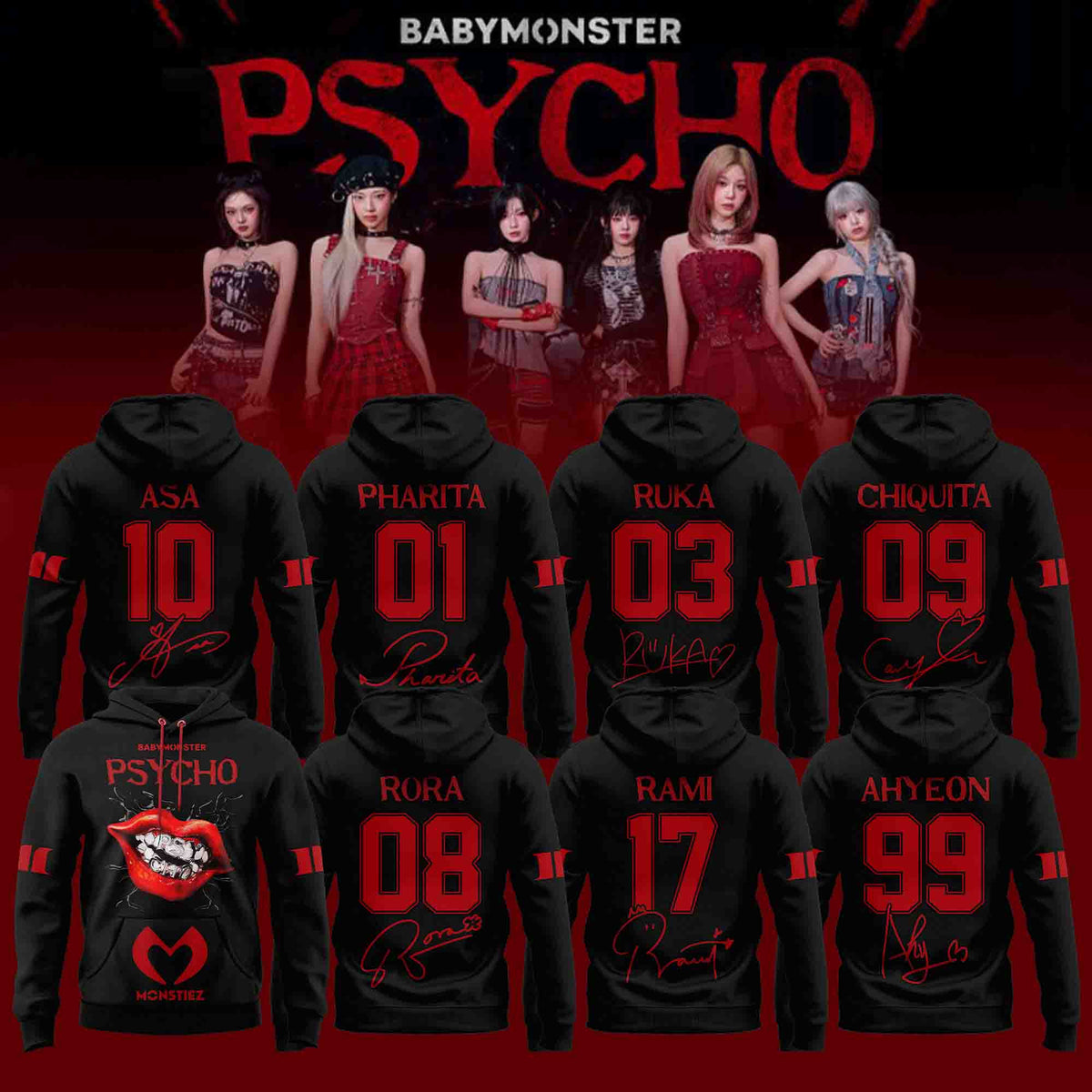 BABYMONSTER : PSYCHO [ WE GO UP] Album 2025 Limited “ Hoodie