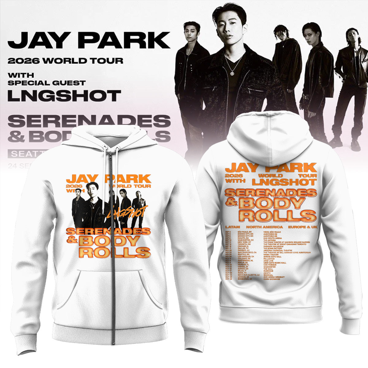 JP 2026 WORLD TOUR [SERENADES & BODY ROLLS] – Zip Hoodie