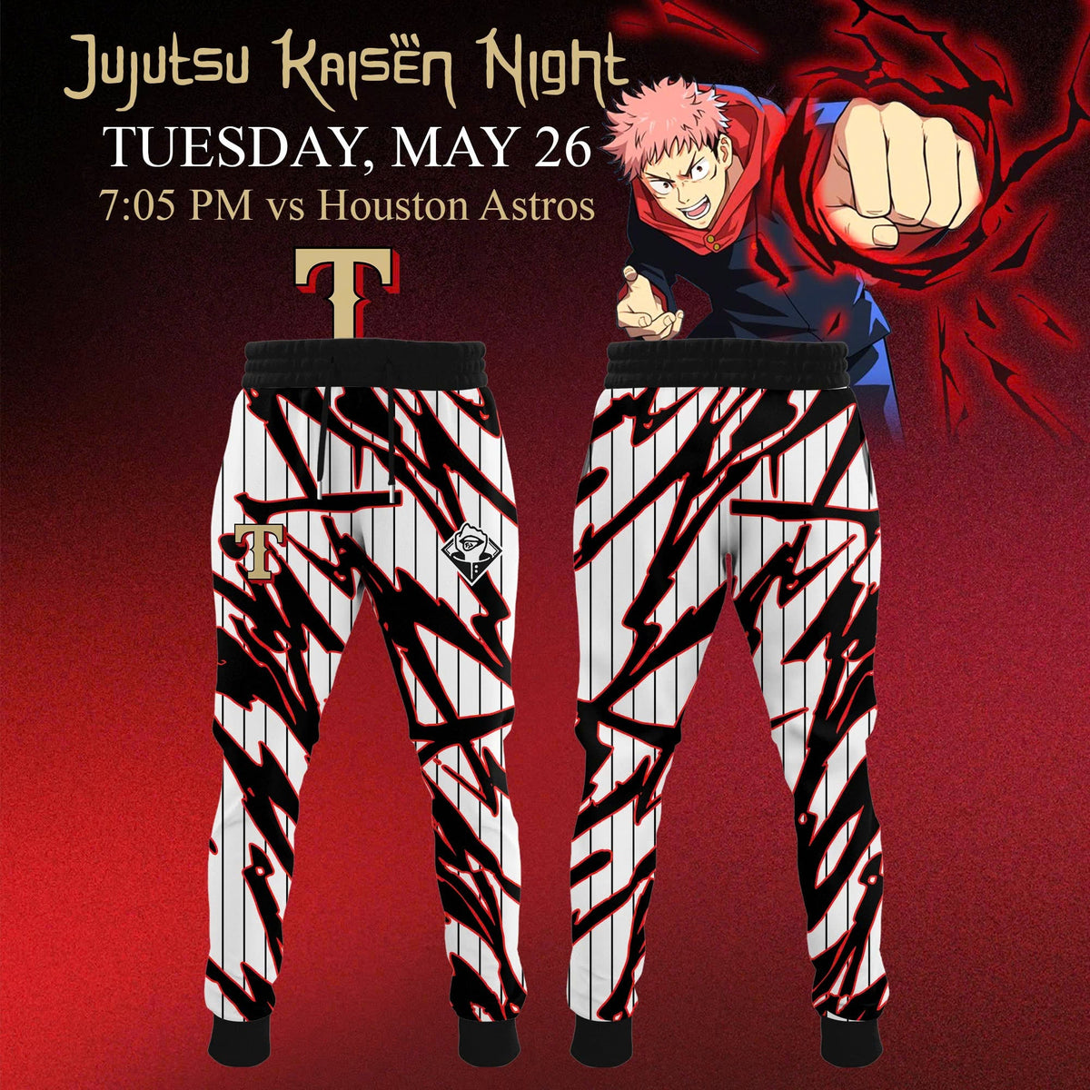 Texas Rangers x Jujutsu Kaisen ‘Yuji Itadori’ Night 2026 Jersey