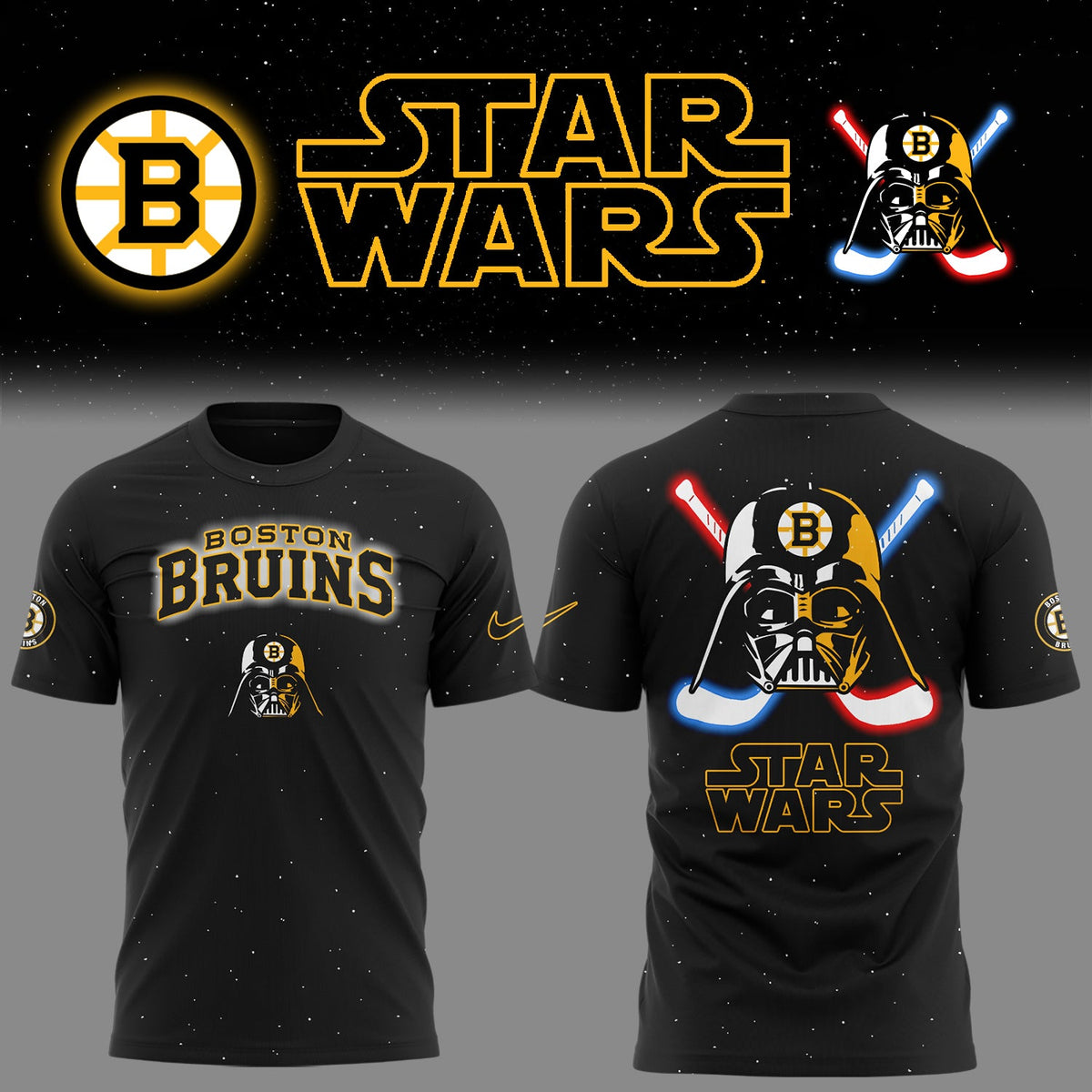 Limited Edition Boston Bruins x Star Wars Night Tshirt 2025