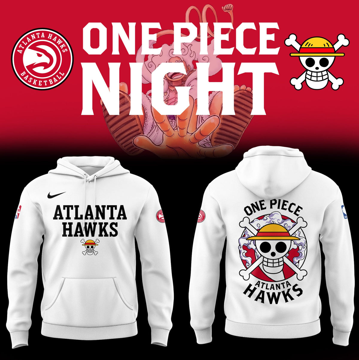 One Piece x Atlanta Hawks Limited Edition Hoodie