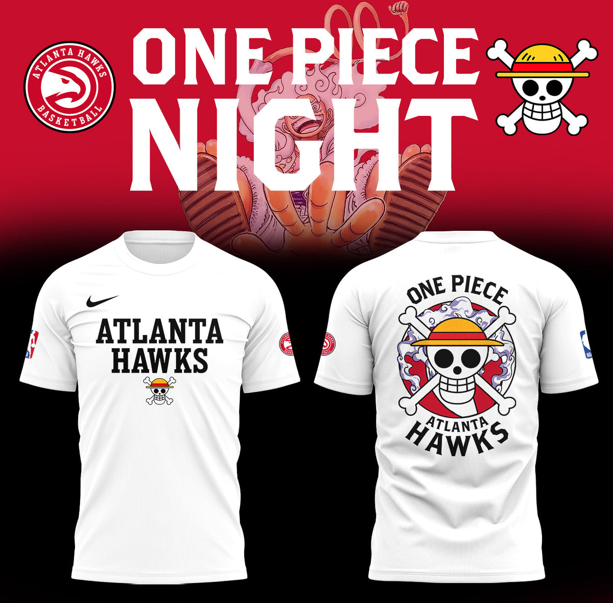 One Piece x Atlanta Hawks Limited Edition Shirt
