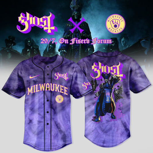 Milwaukee Brewers x Ghost Band World Tour 2025 Jersey
