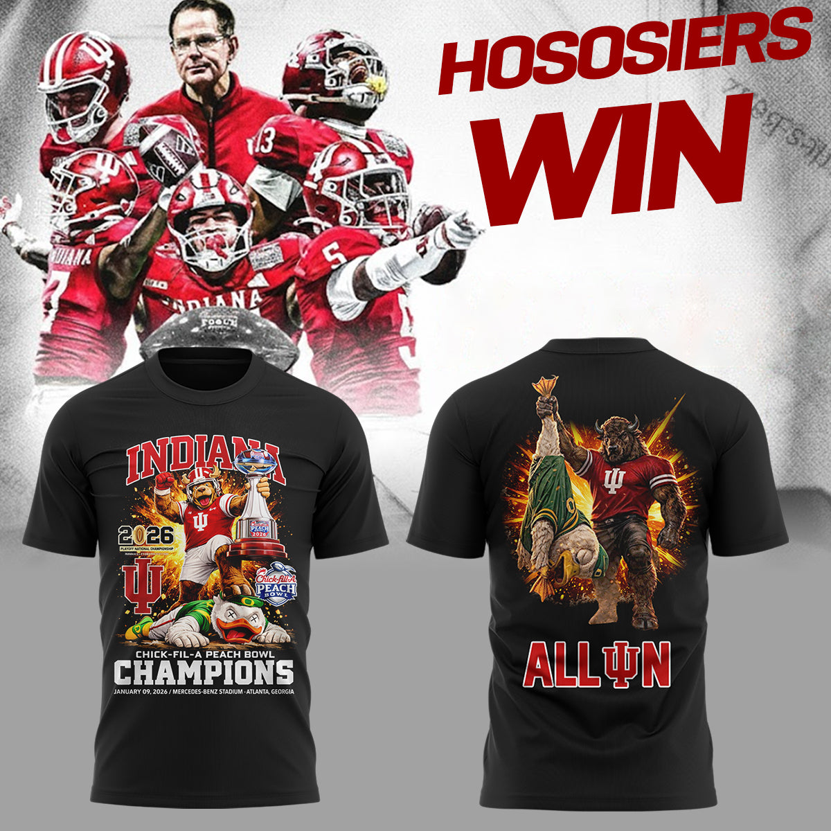Indiana Hoosiers Peach Bowl Champion 2026 Shirt