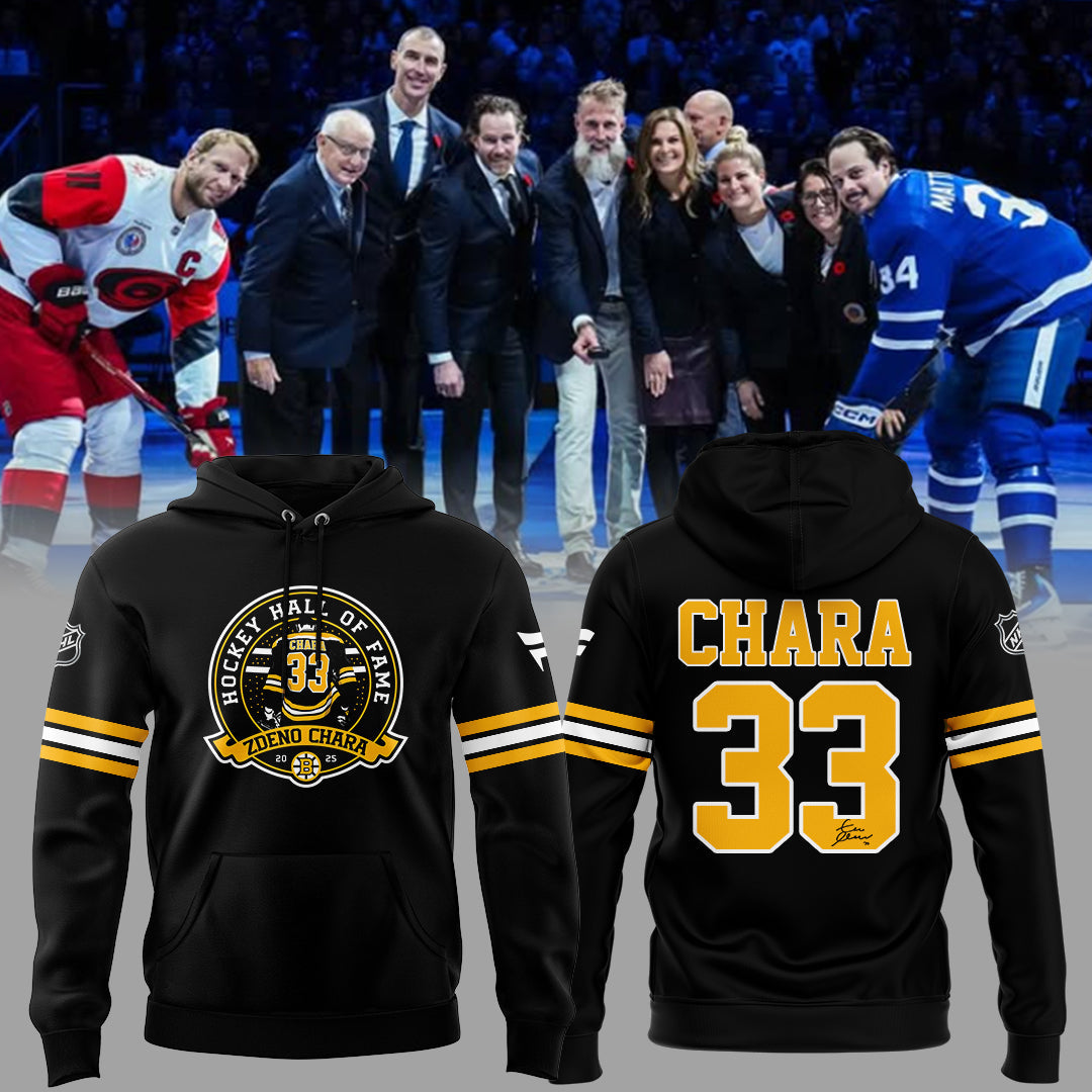 Limited Edition Bruins Chara Hockey Hall Of Fame 2025 Hoodie