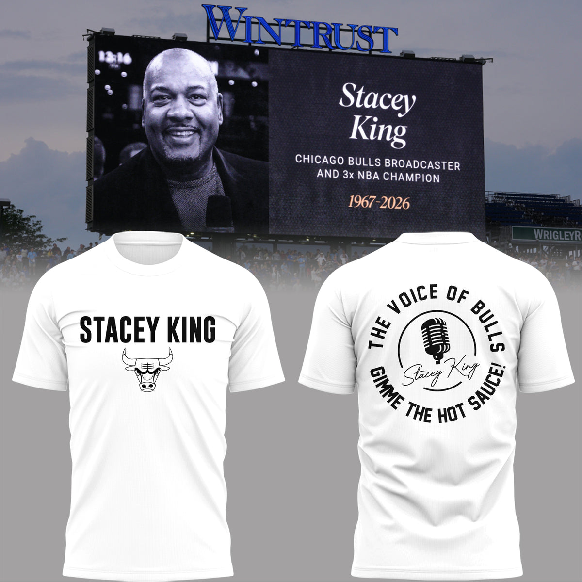 “Remembering Stacey King – The Voice of Bulls”🎙️🏀 TShirt