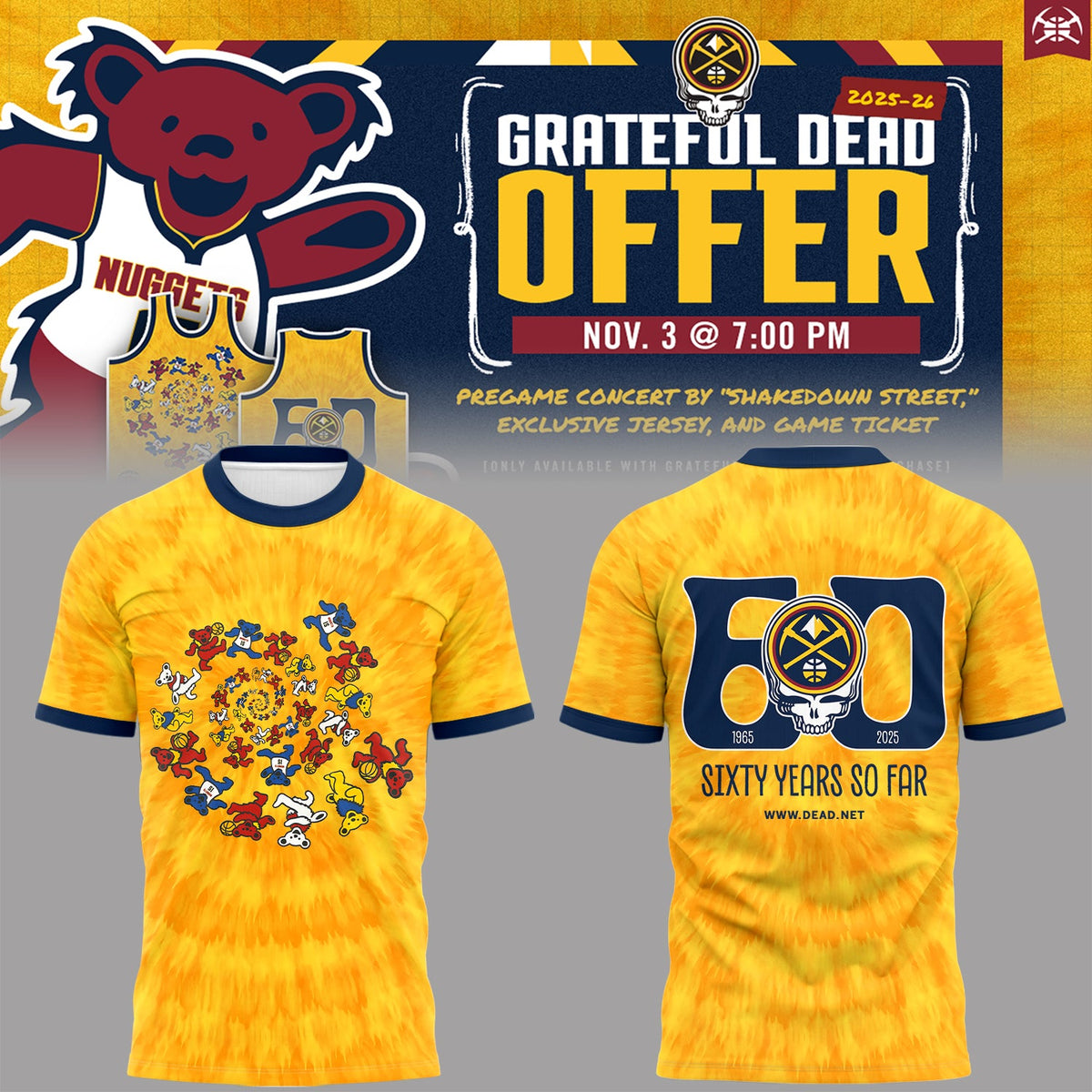Limited Edition Nuggets x Grateful Dead TShirt