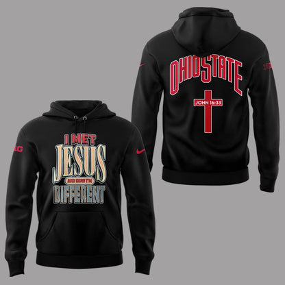 Back at Ohio State, J.T. Tuimoloau makes a statement in the ˜I MET JESUS AND NOW I™M DIFFERENT™ Hoodie