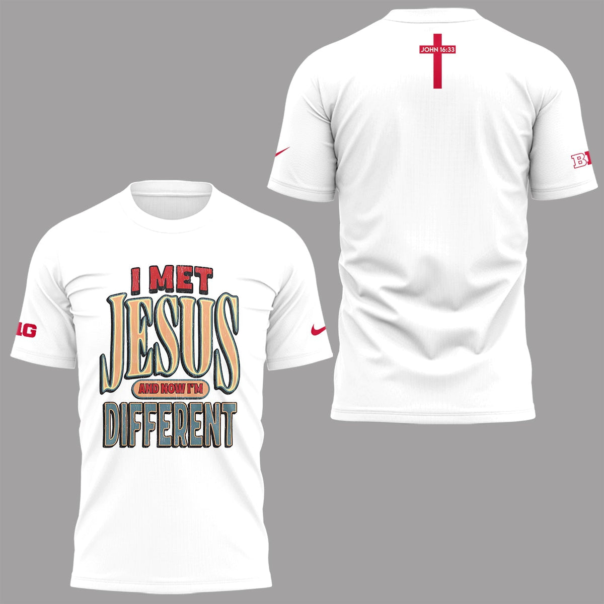 Back at Ohio State, J.T. Tuimoloau makes a statement in the ˜I MET JESUS AND NOW I™M DIFFERENT™ T-Shirt