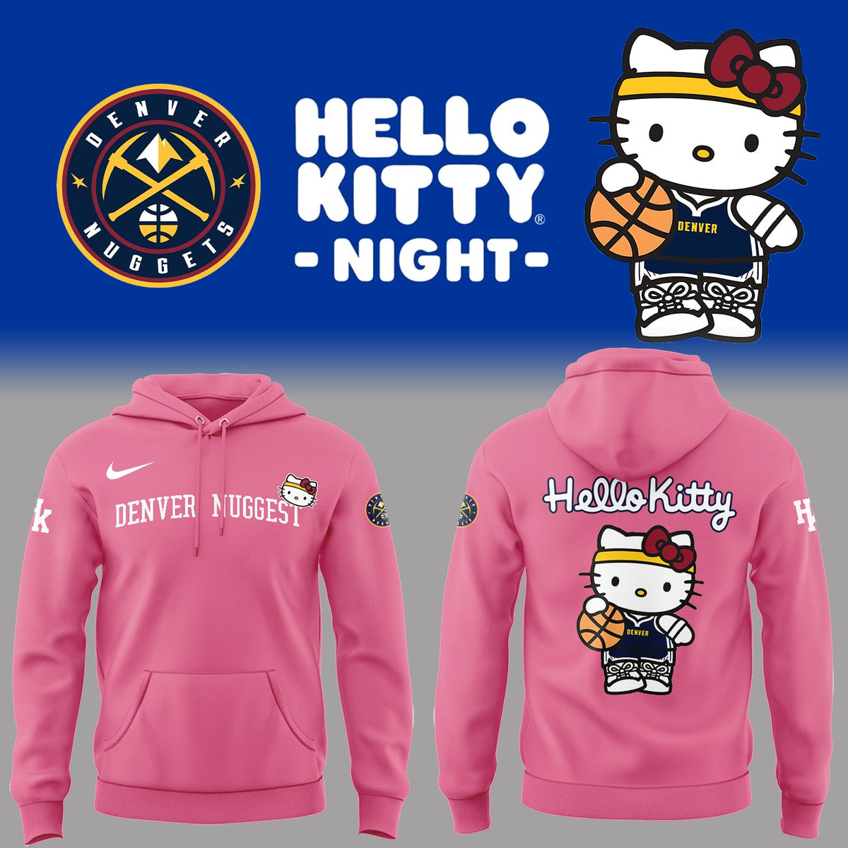 Limited Edition Nuggets x Hello Kitty Night Hoodie