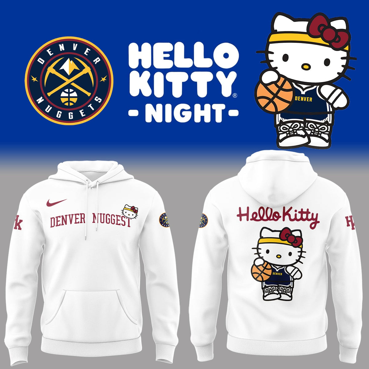 Limited Edition Nuggets x Hello Kitty Night Hoodie