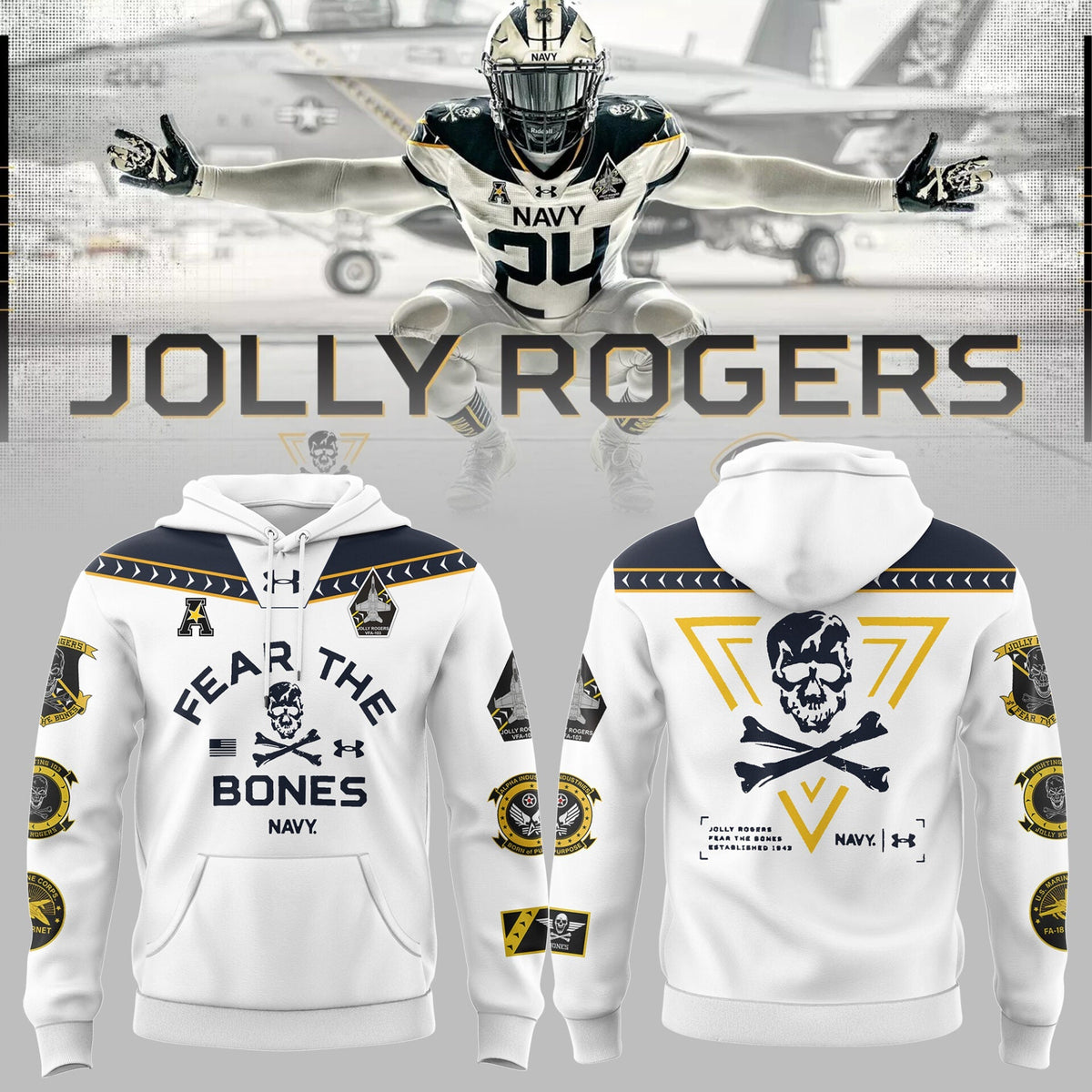 Navy FB 2024 Limited Veterans Jolly Jogger�  Hoodie