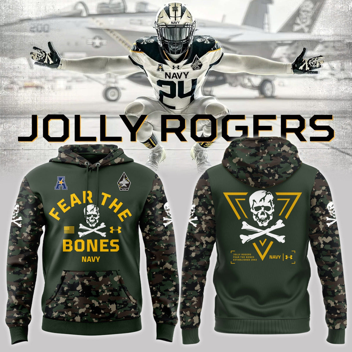 Navy FB 2024 Limited Veterans Jolly Jogger� Camo Hoodie