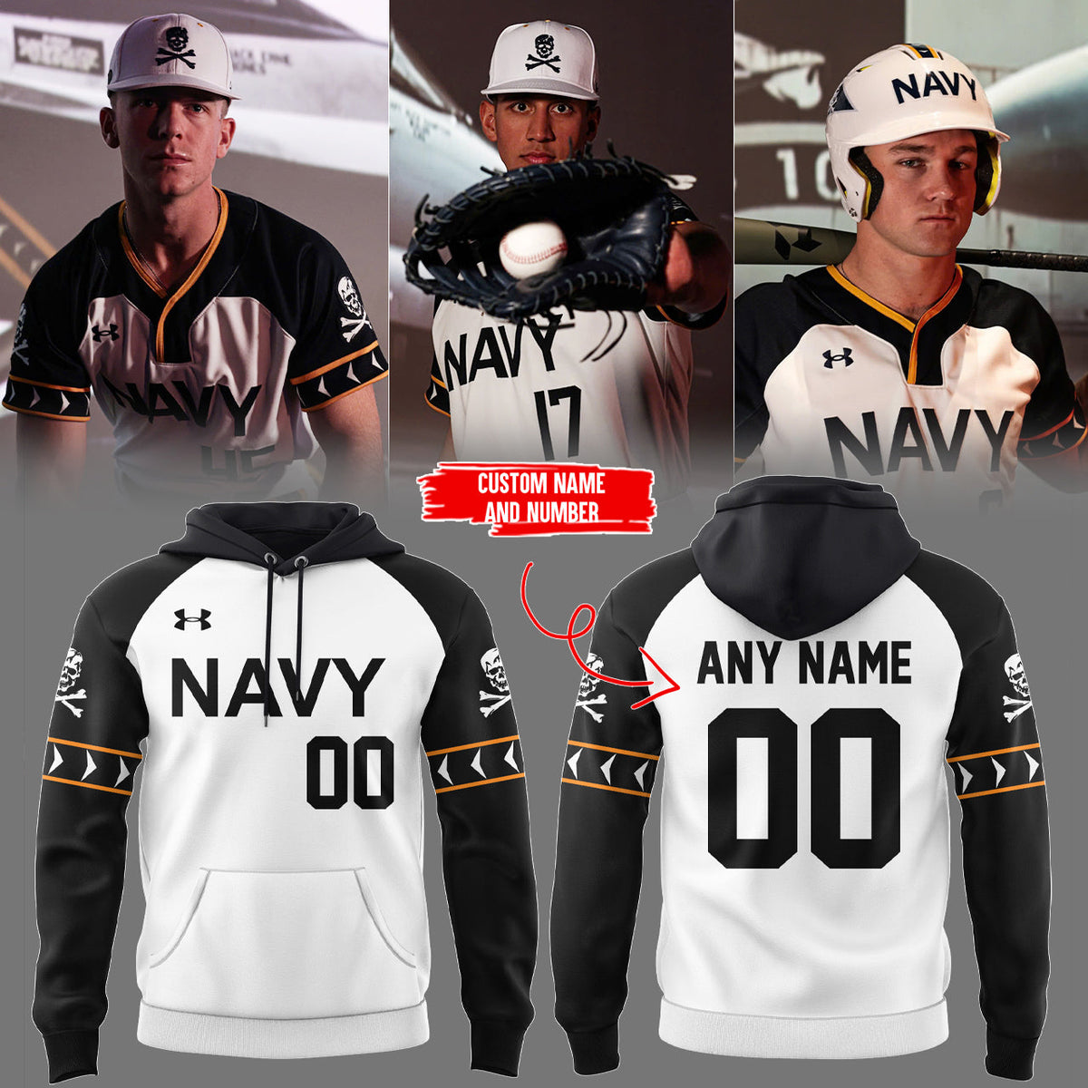 Navy Midshipmen Baseball 2025 Nike Limited Jolly Rogers� Hoodie