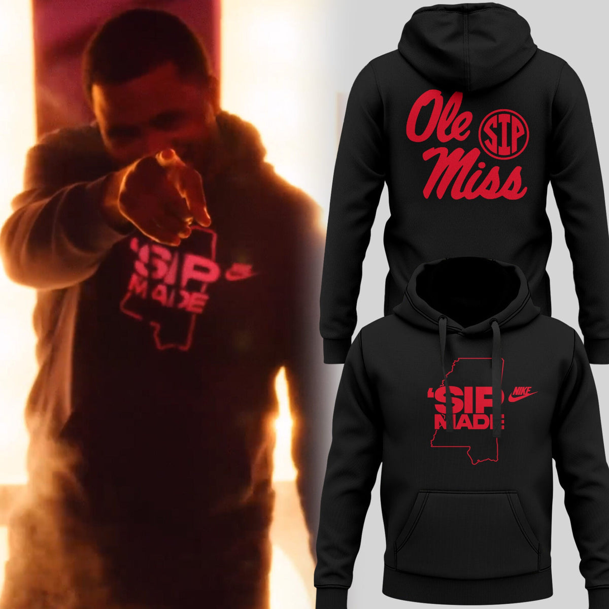 Limited Edition Ole Miss Football Sip Made Back Hoodie 2025