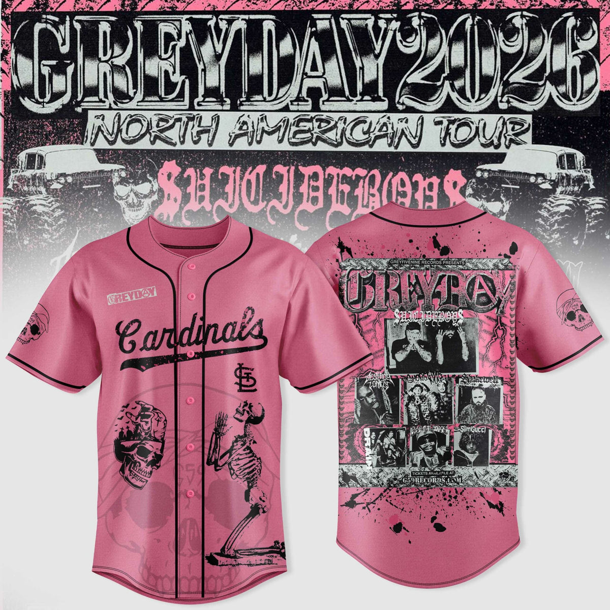 All Team MLB X $uicideboy$ Greyday 2026 “ North American Tour Jersey