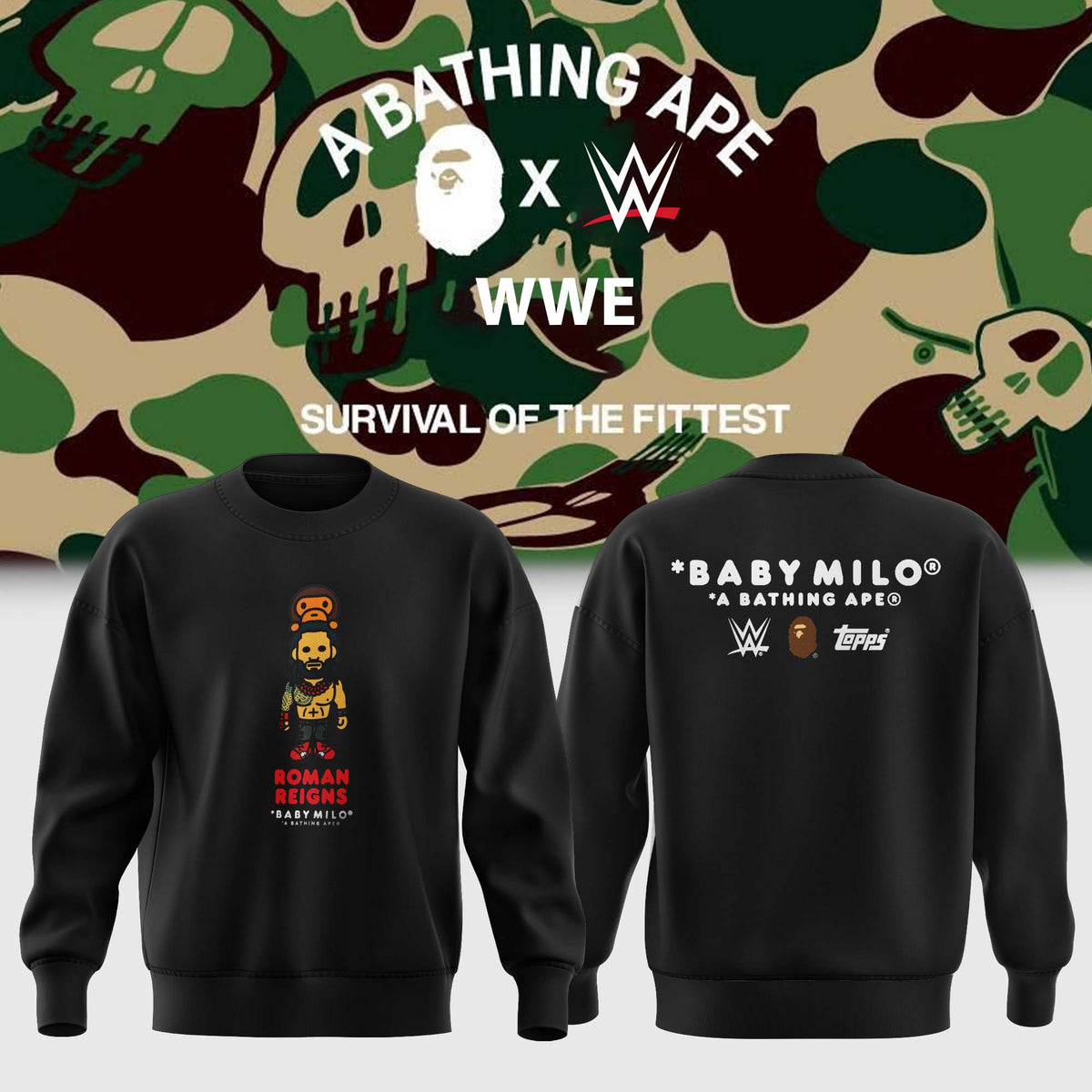 BAPE® x WWE The Fittest Sweatshirt