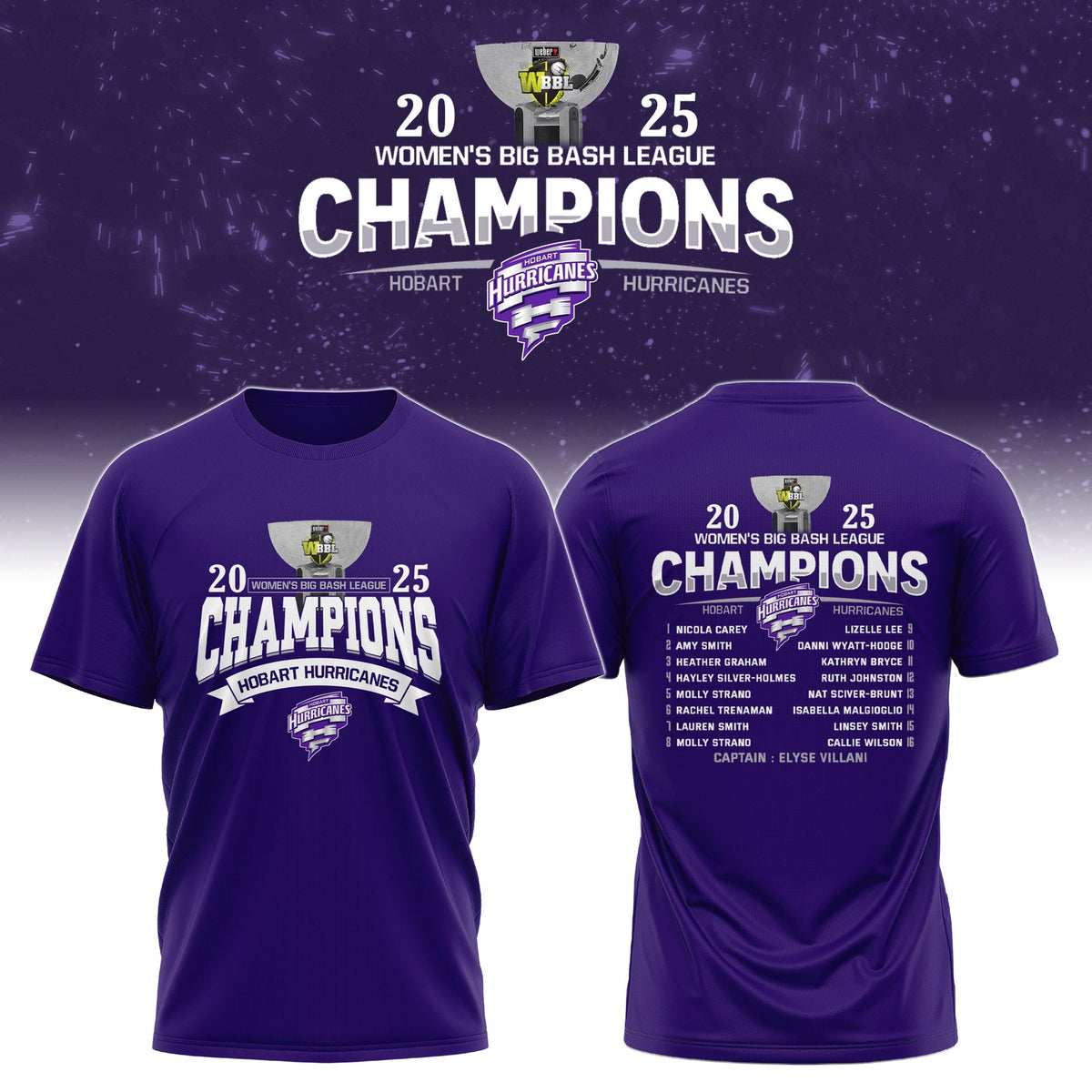 Hobart WBBL Champions 2025/26 T-shirt Limited Edition + Selling Out Fast