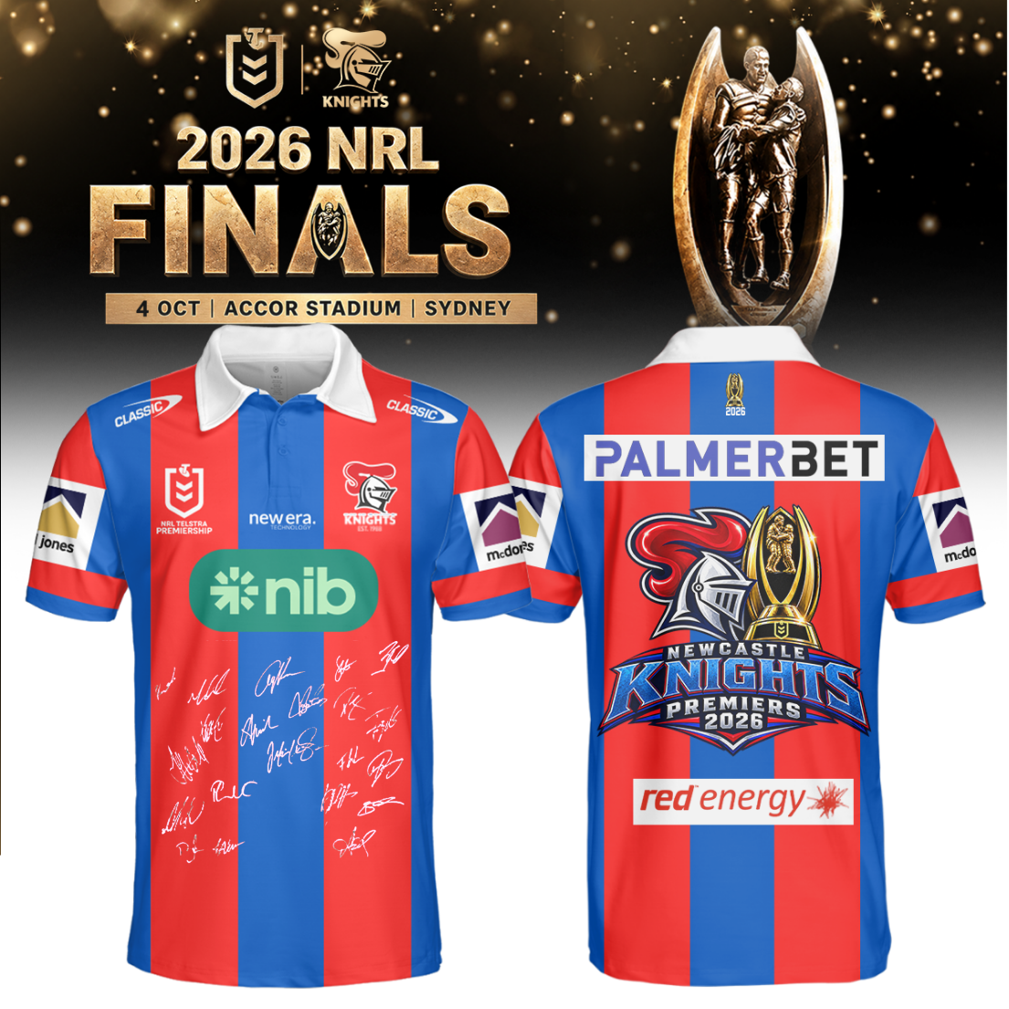 Limited Edition Newcastle Knights NRL Premiers 2026 Polo
