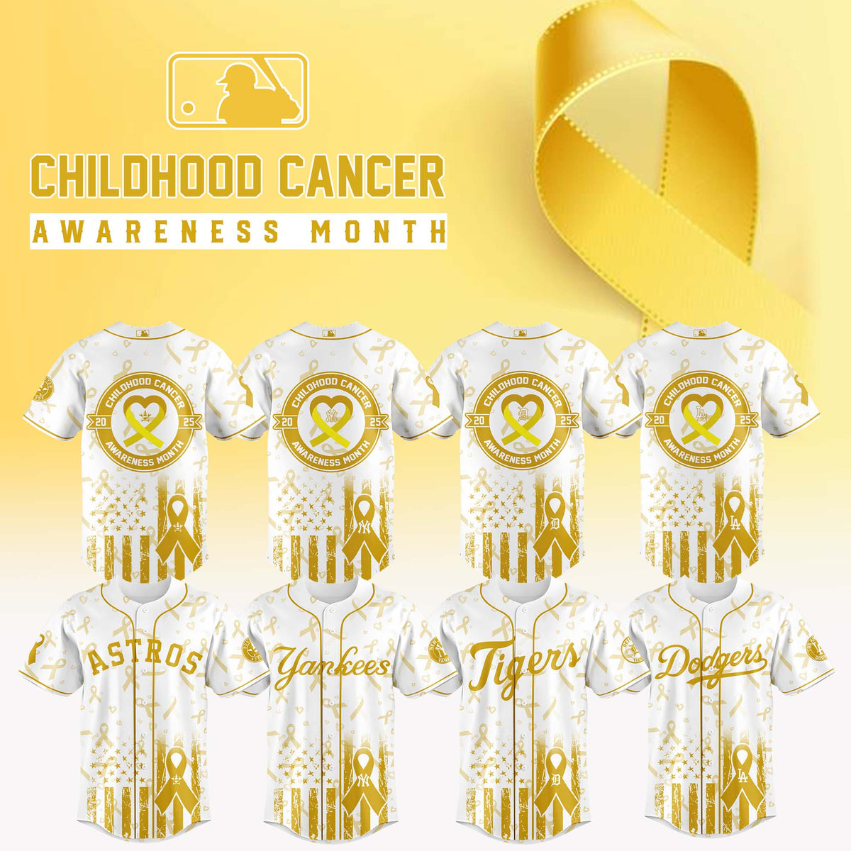 MLB x Childhood Cancer Awareness Month 2025 Jersey Editions Limited White