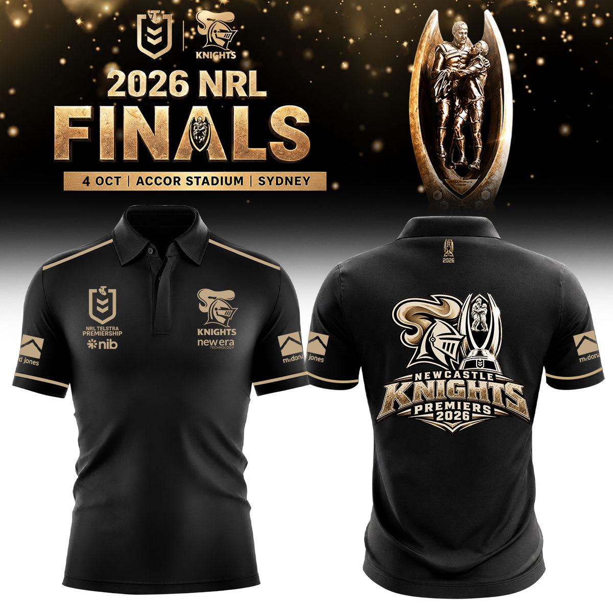 Limited Edition Newcastle Knights 🏆 NRL Premiers 2026 Polo