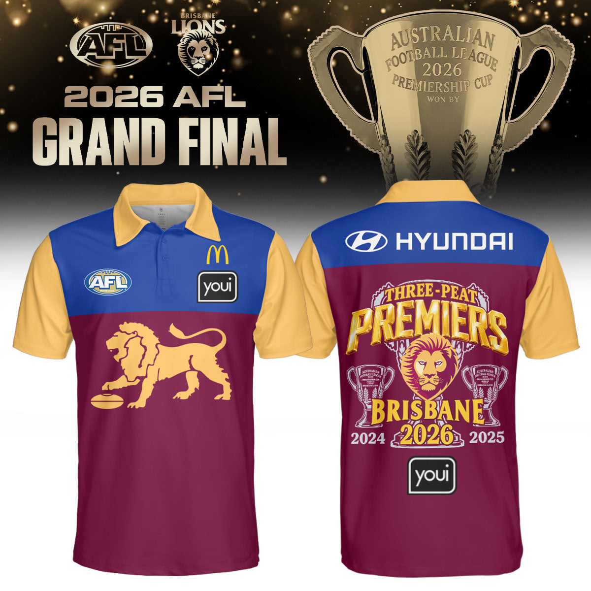 Brisbane Lions AFL 2026 Premiership Champions Polo