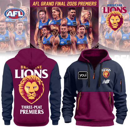 Brisbane Lions AFL 2026 Premiership Champions Half ZipHoodie