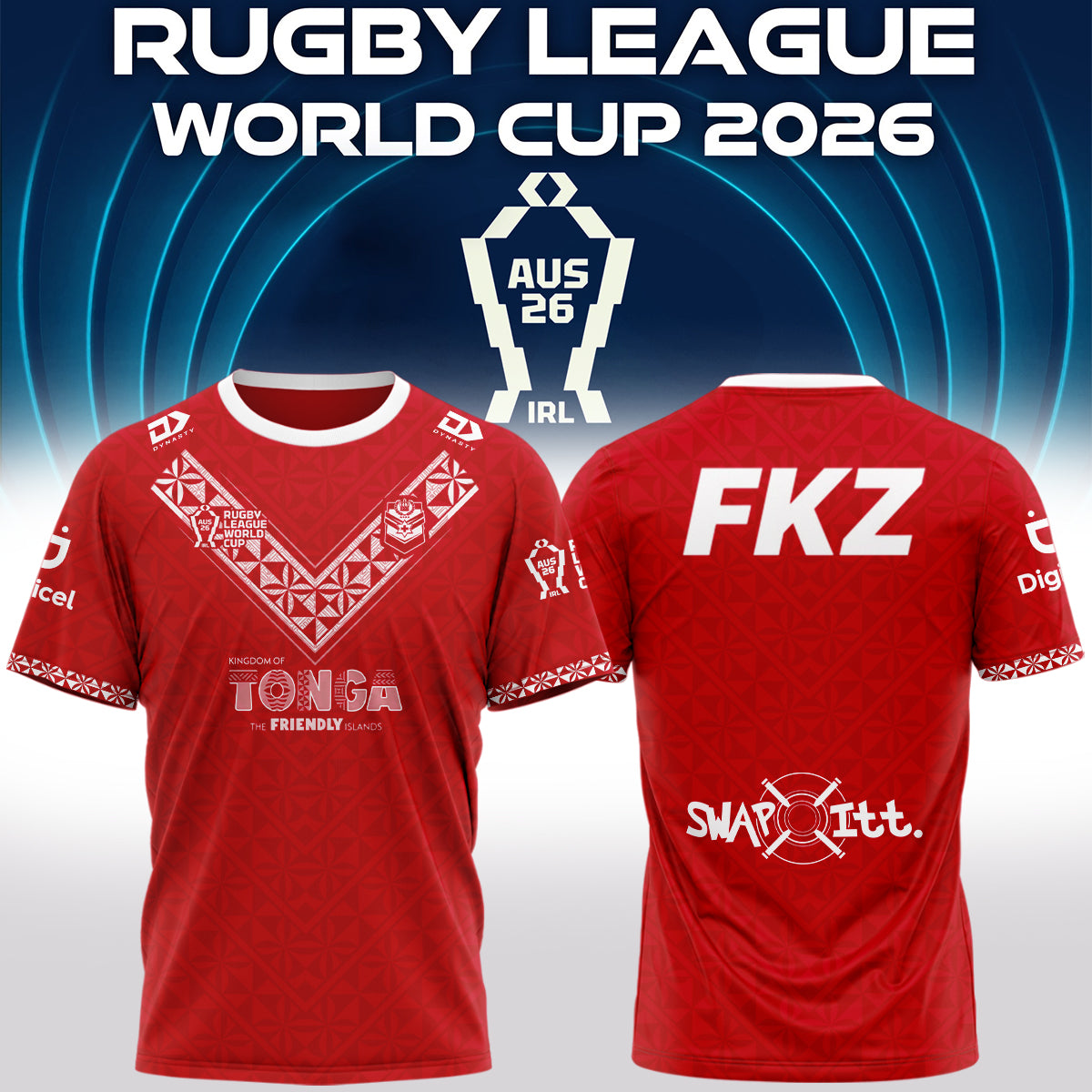 Tonga Rugby League World Cup 2026 Home Jersey