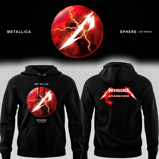 MTLC Life Burns Faster Sphere Las Vegas Concert Black Hoodie