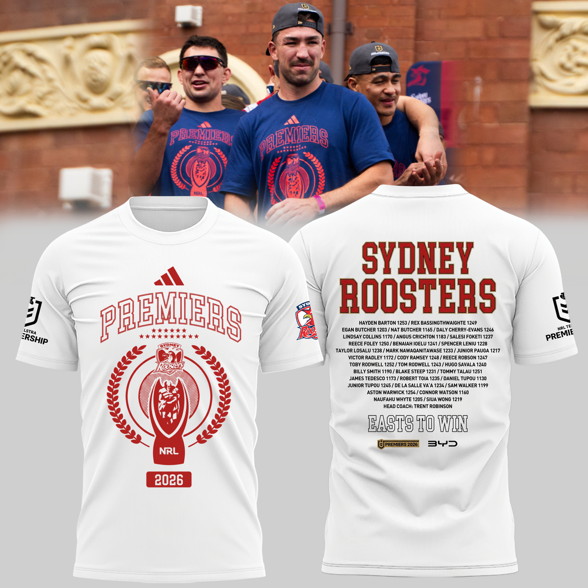 Limited Edition Sydney Roosters NRL Premiers 2026 Shirt