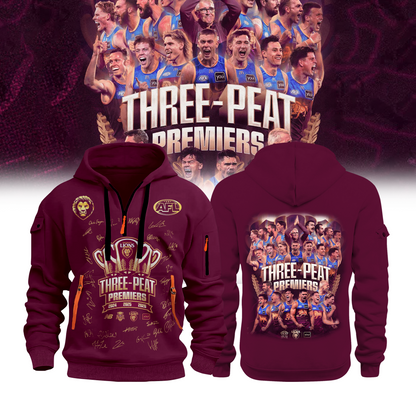Brisbane Lions AFL 2026 Premiership Champions Half ZipHoodie