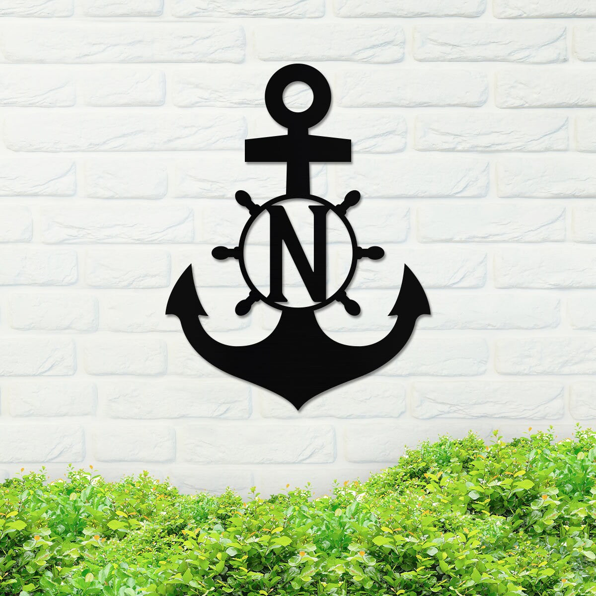 Metal Monogram Sign, Custom Metal Sign, Metal Name Sign, Initial Sign, Nautical Sign, Metal Monogram Letters, Home Decor, Anchor Sign