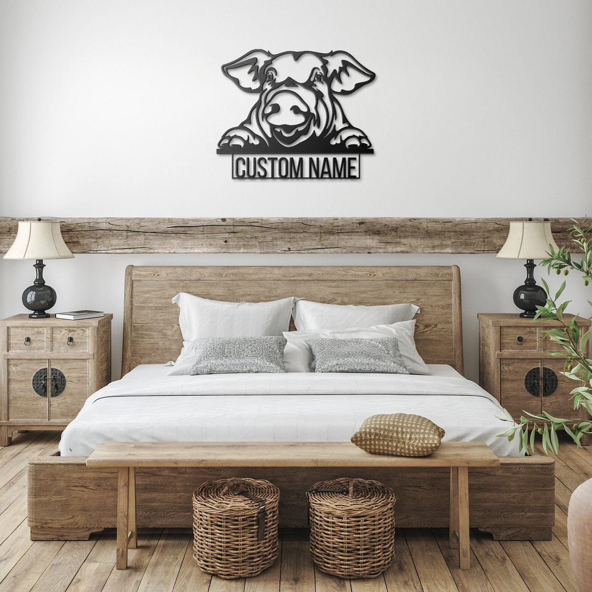 Custom Pig Metal Sign, Pig Lovers Gift, Farm Animals Wall Decor , Wall Hanging Metal Pig Sign, Gift For Farms Owners