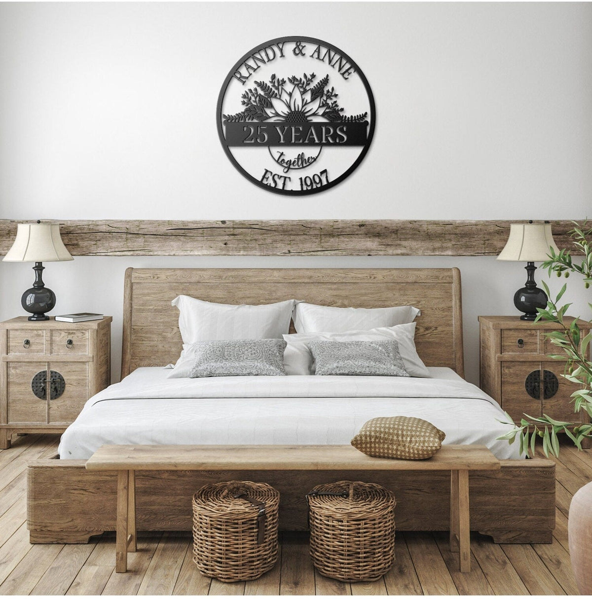 225th Wedding Anniversary Gift For Couple, Wall Hanging Metal Sign, Parents Anniversary Gift
