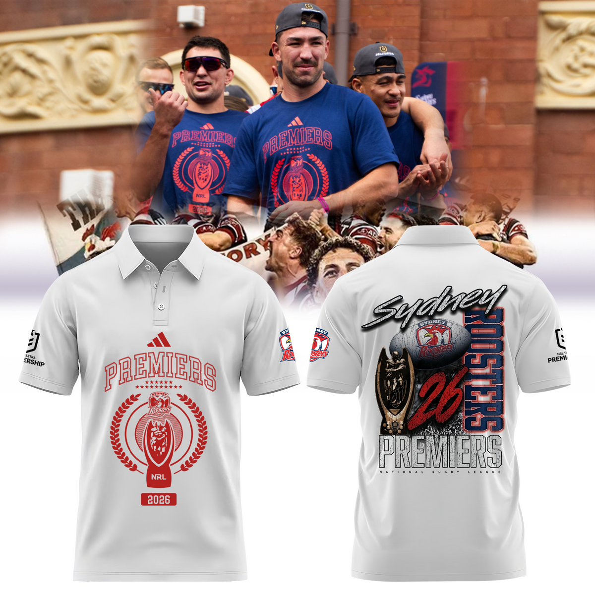 Limited Edition Sydney Roosters NRL Premiers 2026 Polo