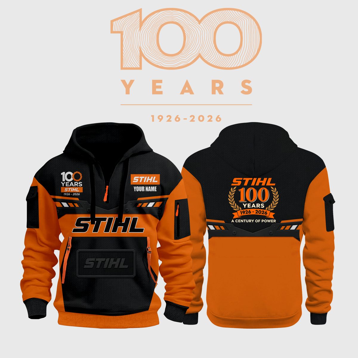 Limited Edition 100 Years Of STIHL Half ZipHoodie