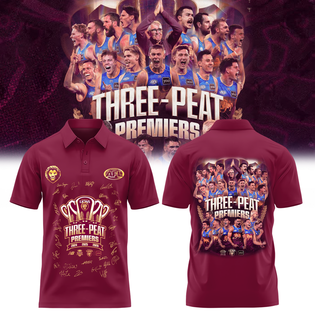 Brisbane Lions AFL 2026 Premiership Champions Polo