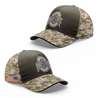 Men's Ohio State Football Olive/camo 2025 Salute To Service T-shirt
