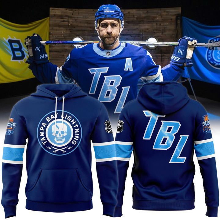 Men's Tampa Bay Lightning 2026 Stadium Series Fanatics Authentic Pro Locker Room Blue Pullover Fleece Hoodie