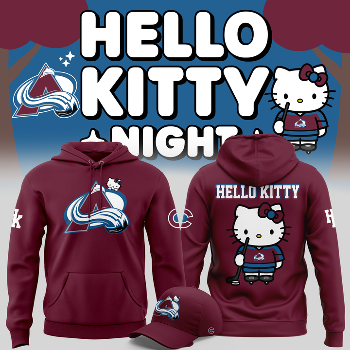 Limited Edition Colorado Avalanche x Hello Kitty Night Hoodie 2025